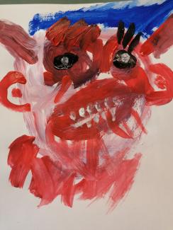 Zeichnung eines roten Teufels