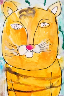 Kunstwerke in einer Ausstellung