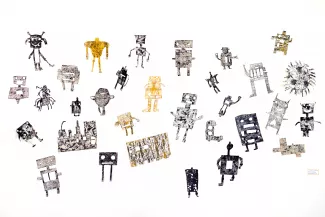 Kunstwerke in einer Ausstellung